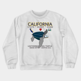 California - Leatherback Sea Turtle - State, Heart, Home Crewneck Sweatshirt